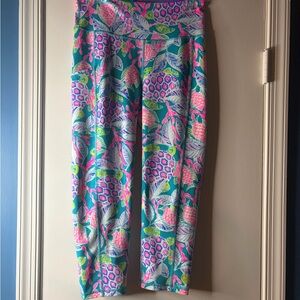 Lilly Pulitzer Luxletic Leggings - Pink & Teal Size Medium Excellent condition
